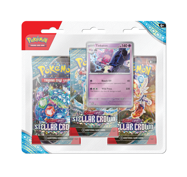 Pokemon Stellar Crown 3-Pack Display - Tinkaton Edition